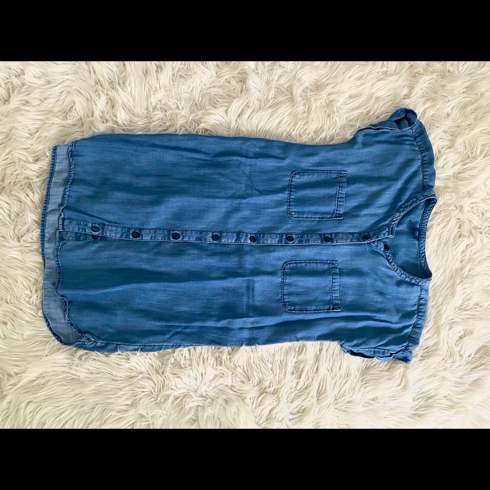 fake denim short sleeve dress !
